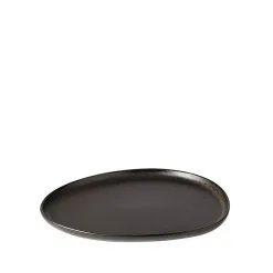 Aida Raw Organic Frokosttallerken Titanium Black 24x21 Cm