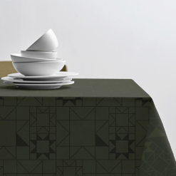 Södahl Damask Dug Star Forest Green 140 X 270 Cm