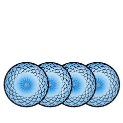 Lyngby Glas Sorrento Asiet Blå 4 Stk. 16 Cm