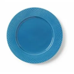 Lyngby Porcelæns Fabrikken Lyngby Porcelæn Rhombe Middagstallerken Blå, Ø27