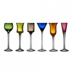 Lyngby Glas Snapseglas På Fod 6 Ass.